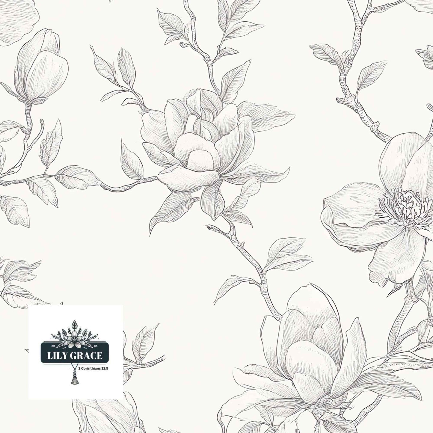 Magnolia Blossom – Vintage Floral Wallpaper for walls
