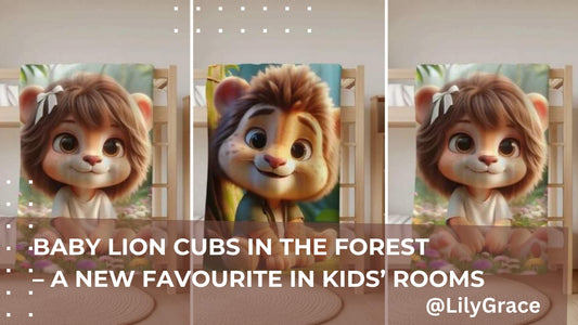 Baby Lion Cubs in the Forest – A New Favourite in Kids’ Bedding and Wallpaper