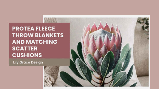 Protea Fleece Throw Blankets and Matching Scatter Cushions