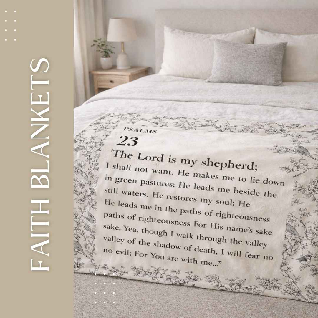 Designer faith fleece blankets.  Christian bedding South Africa 