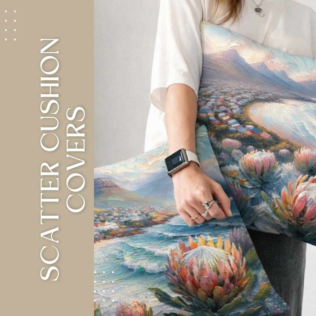 Cotton scatter cushions with floral print Cushion cover on neutral sofa