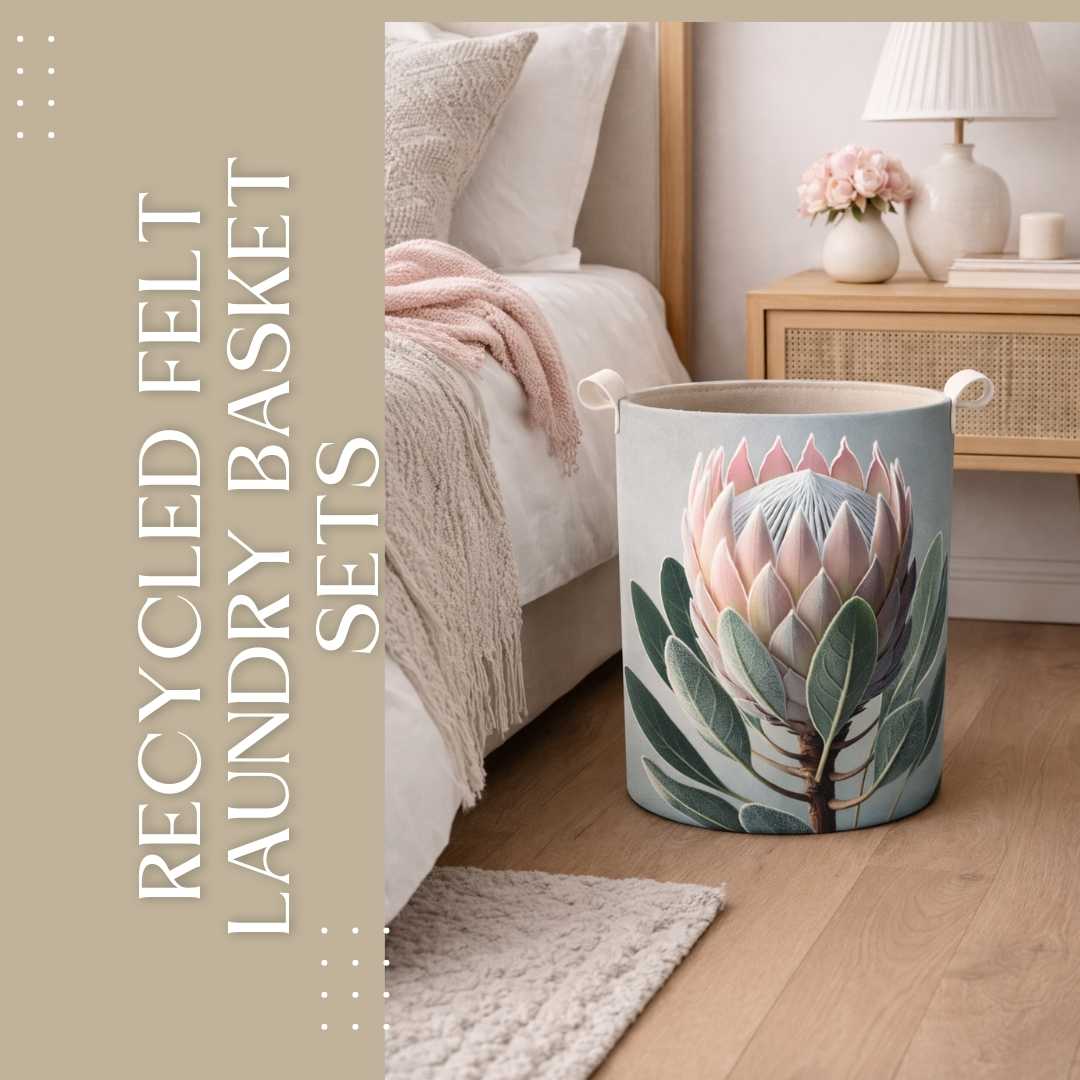 Custom printed laundry basket made from recycled felt