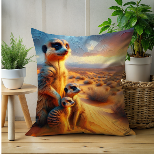 Meerkat fun scatter cushion cover - Cotton