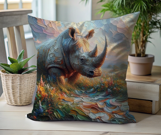 Rhino cushion cover - African wildlife