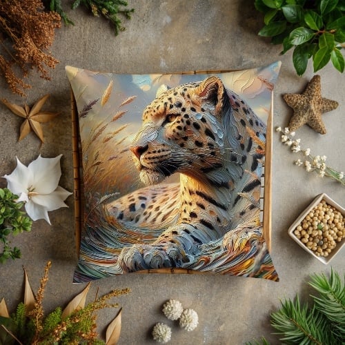 Leopard Print cushion cover - African wildlife