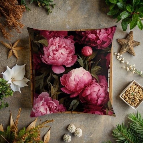 Pink Peony scatter cushions covers