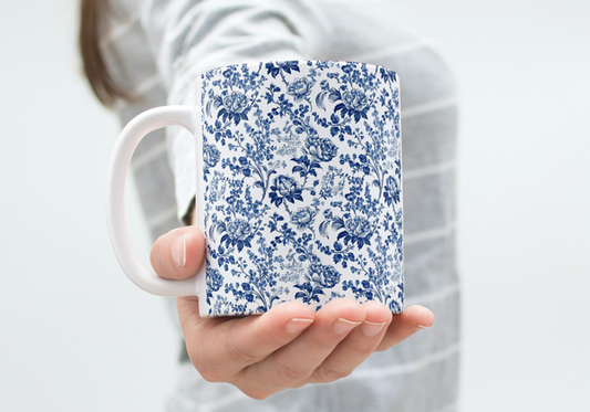 Blue Elegance designer coffee mugs