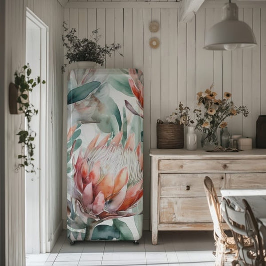 Fridge door decoupage paper Protea