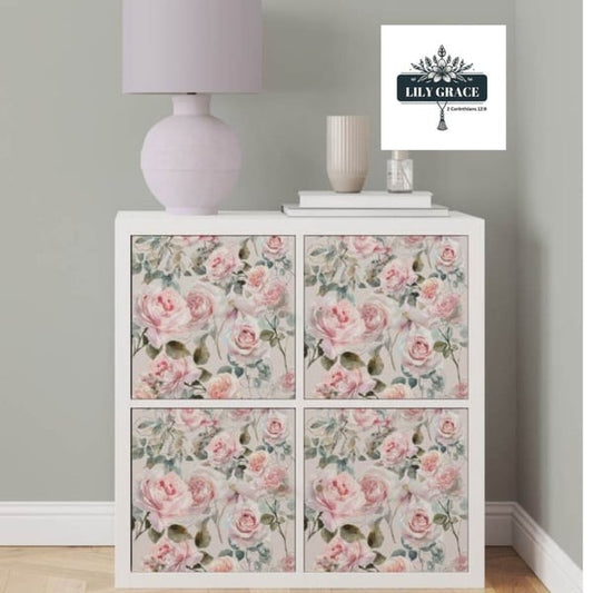 Pink Roses decoupage paper
