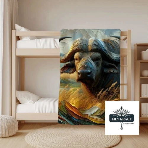 Buffalo fleece blanket.  Animal Print blanket