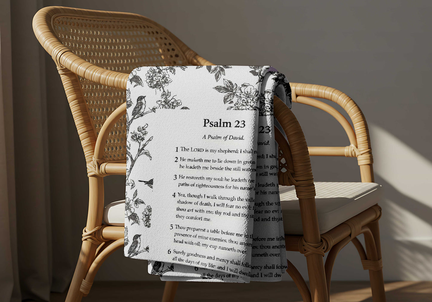 Psalm 23 Fleece Blanket – Soft Lightweight Throw with bible verse