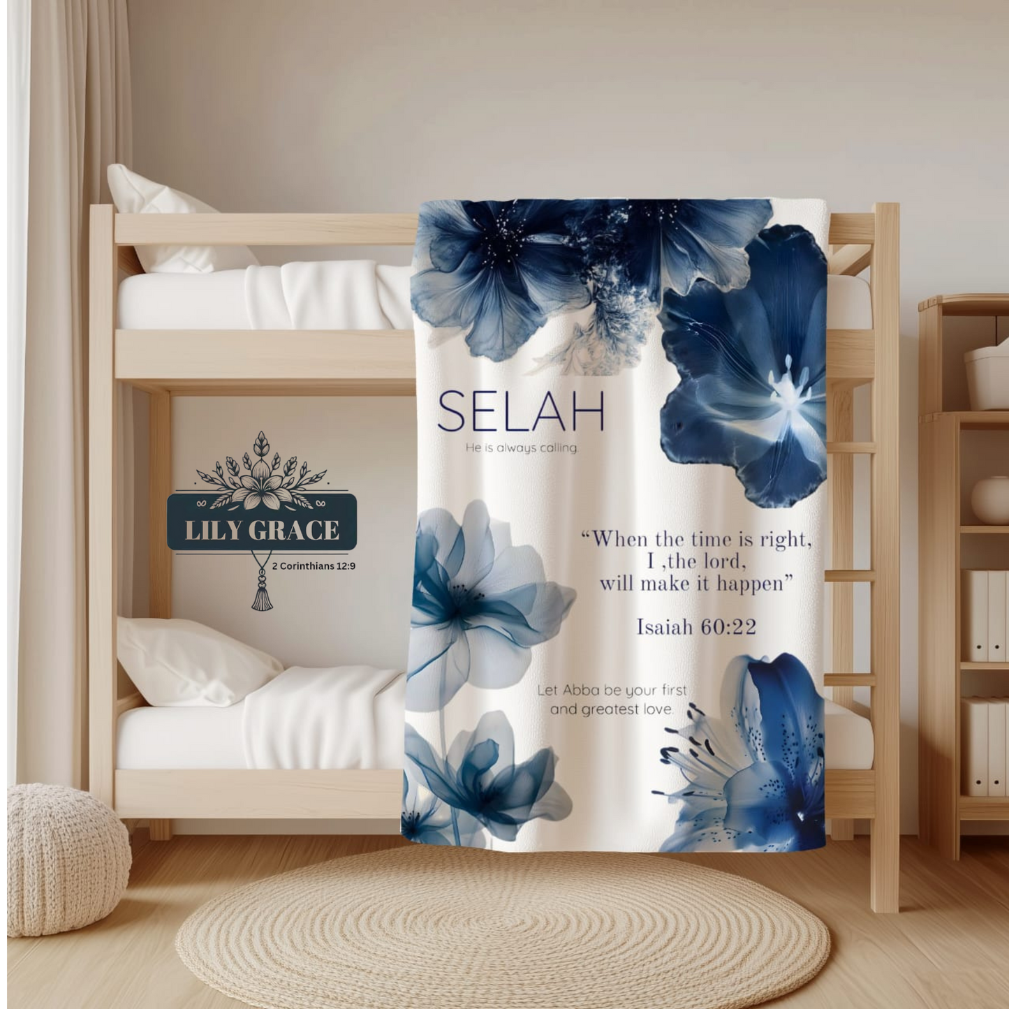 Selah Faith Fleece Blanket. Christian art gift South Africa