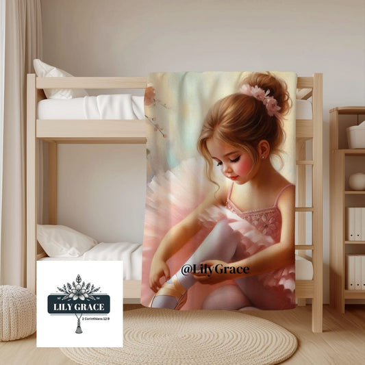 Pretty Ballerina coral fleece blanket