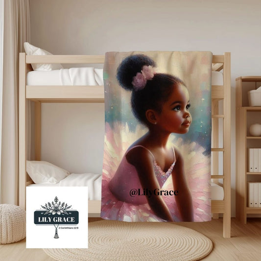 Ballet Belle coral fleece blanket