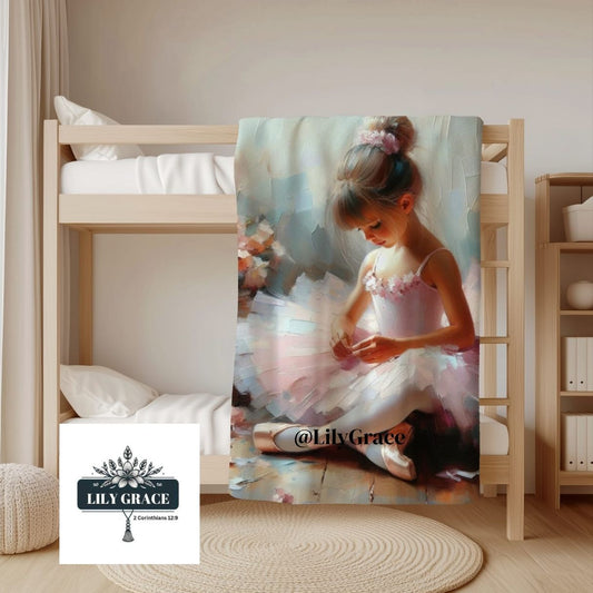 Ballet Rose - pink Fleece Blanket