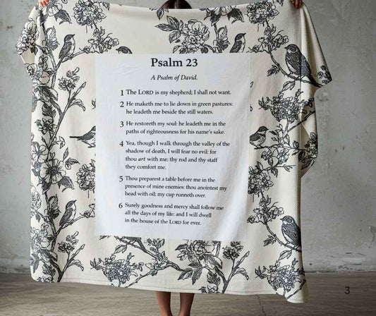 A meaningful gift set designed for comfort, beauty, and daily encouragement. The Bespoke 23 Gift Set includes a soft lightweight fleece blanket paired with a 100% cotton scatter cushion cover, creating a thoughtful combination for gifting or adding a faith-filled touch to the home.