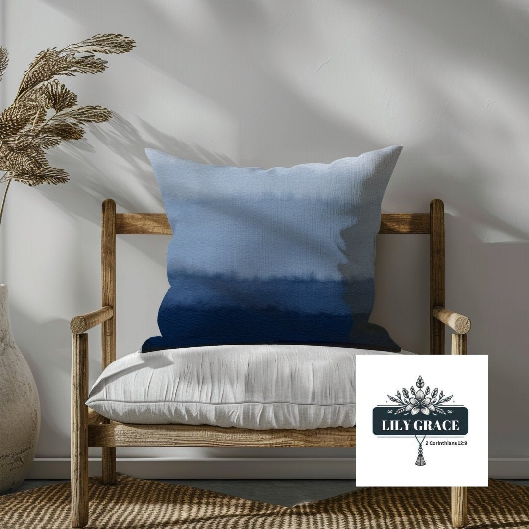 Watercolour blue coral fleece blanket