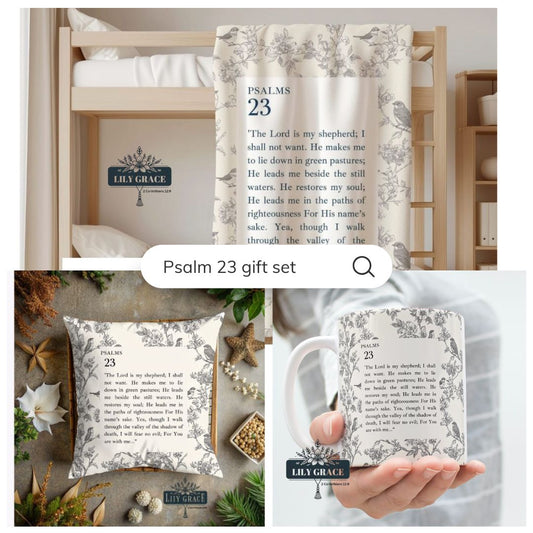 Psalm 23 Gift Set - Christian art gift