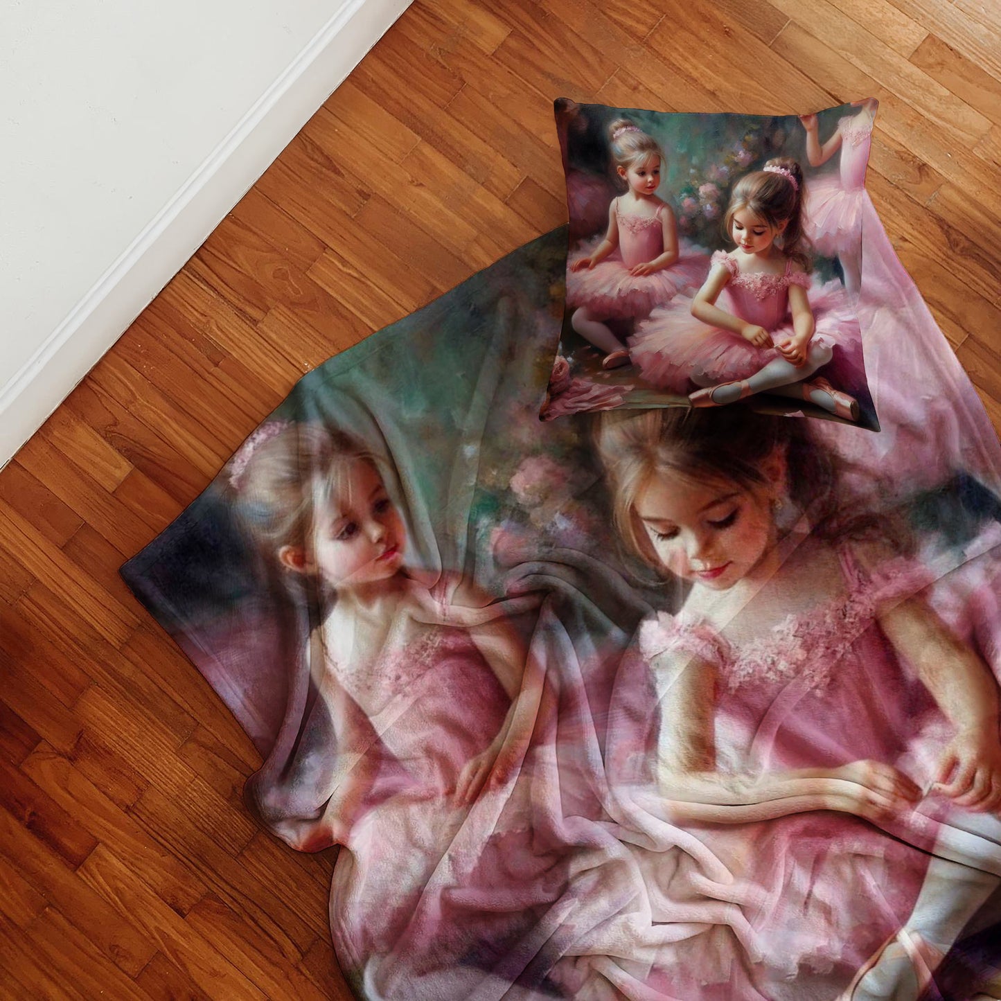 Little  dancers cushion cover. Cotton kids bedding