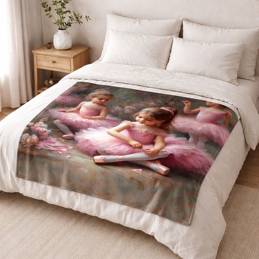Little dancers coral fleece blanket  1 x 1.5m