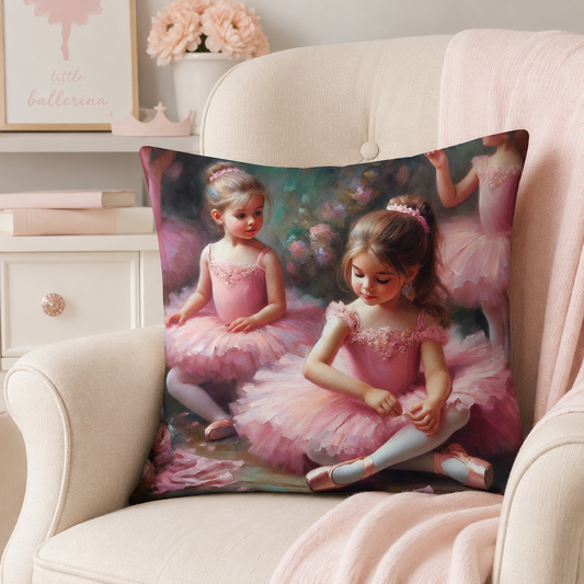 Little  dancers cushion cover. Cotton kids bedding