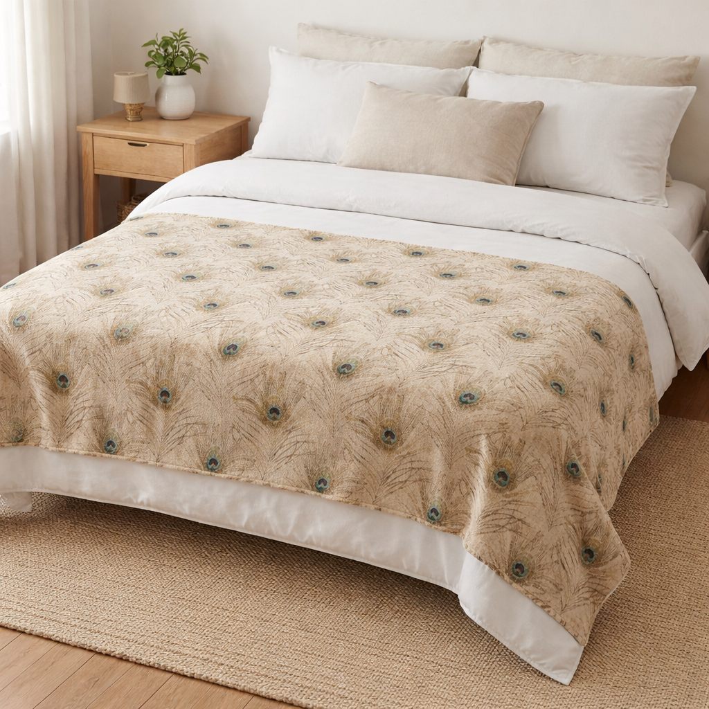 lightweight fleece throw blanket peacock feather design South Africa soft coral fleece throw