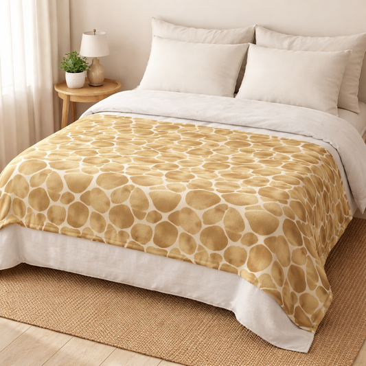 lightweight fleece throw blanket South Africa neutral giraffe print soft coral fleece throw