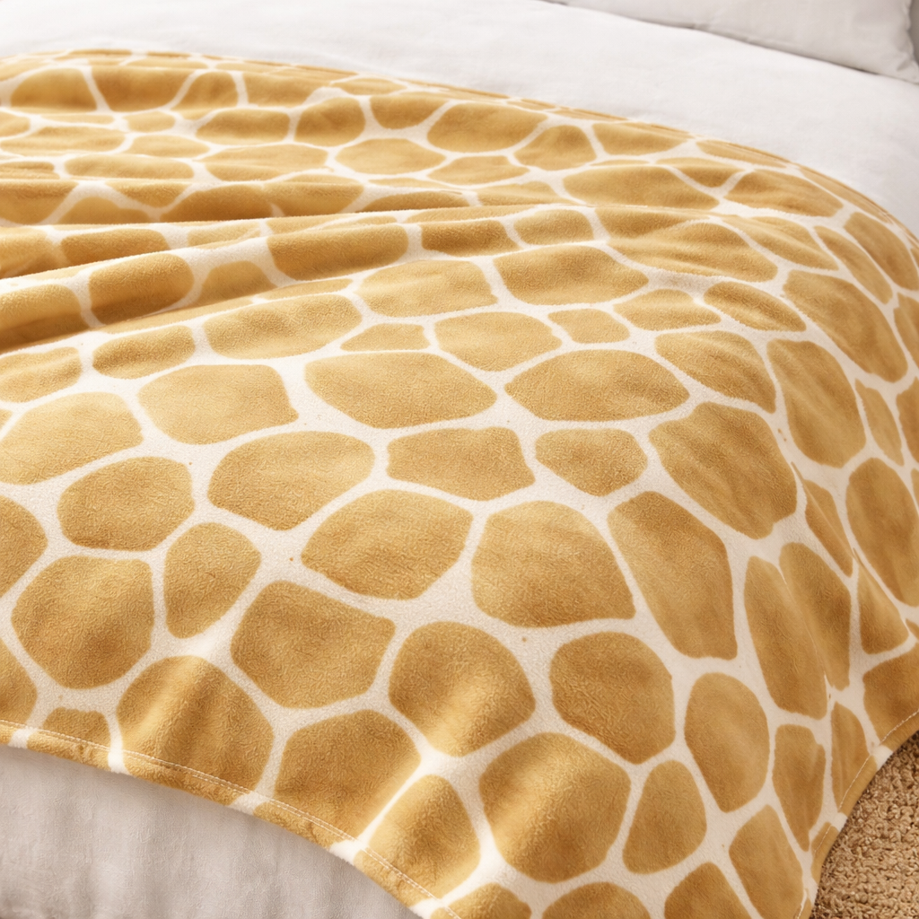 neutral fleece blanket for couch South Africa soft beige giraffe pattern throw blanket