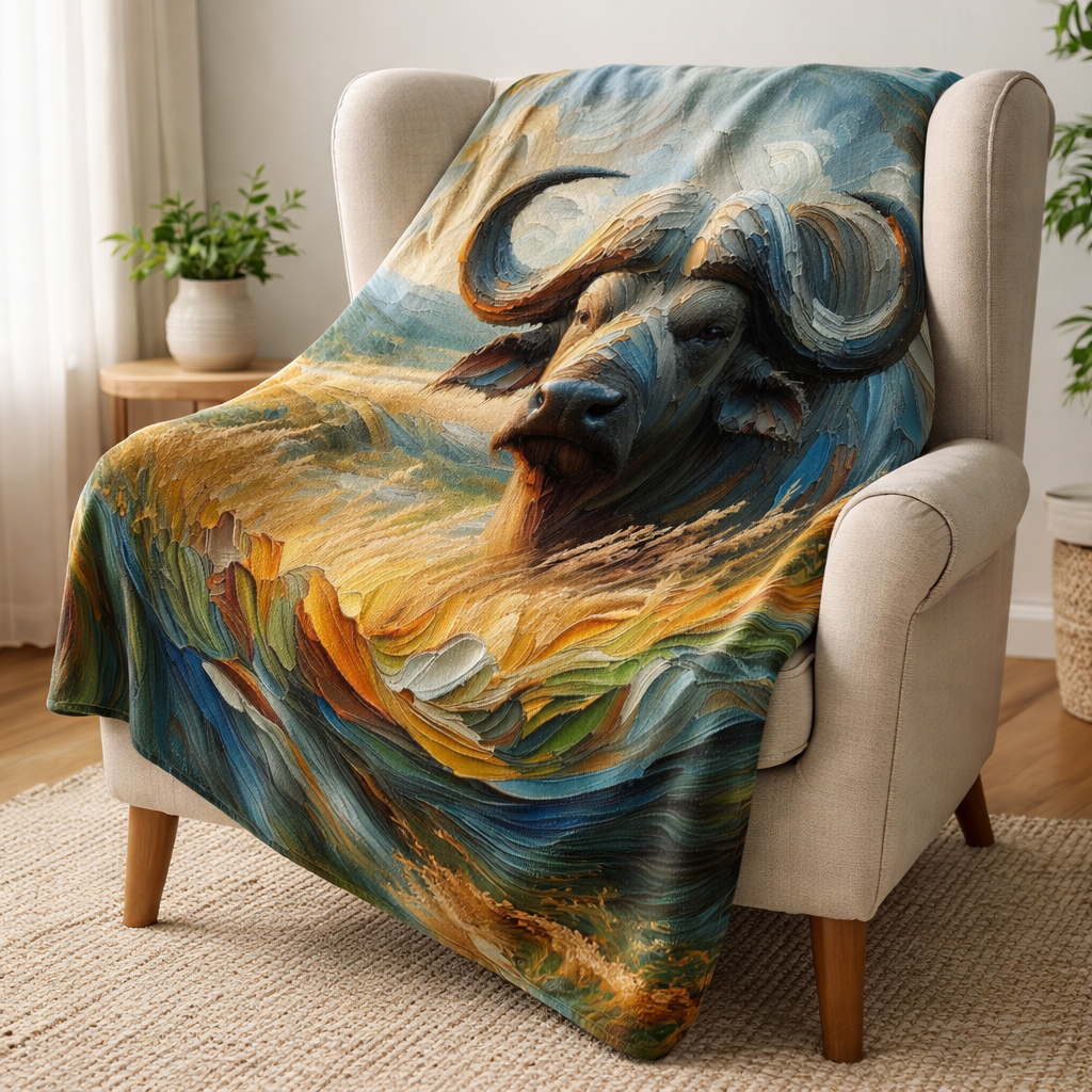 wildlife fleece blanket buffalo design lightweight blanket South Africa