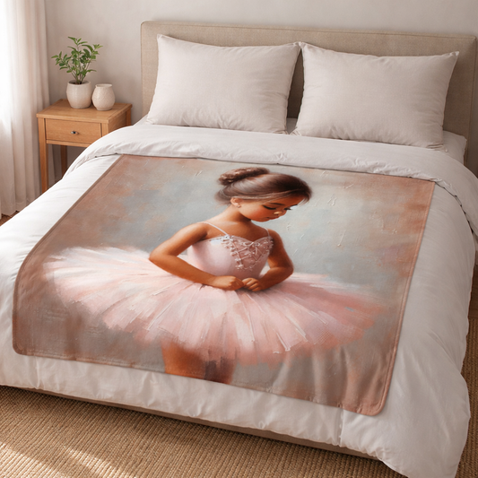 ballet girl fleece blanket kids bedroom south africa soft pink throw