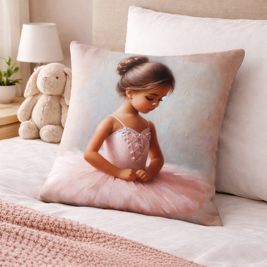 pink ballerina fleece blanket for kids room decor and gift ideas