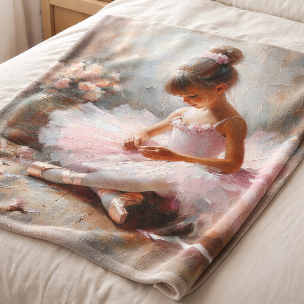girls ballerina blanket lightweight fleece throw kids bedroom decor
