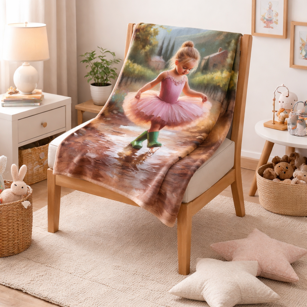 pink girls fleece blanket ballerina artwork kids bedding throw south africa