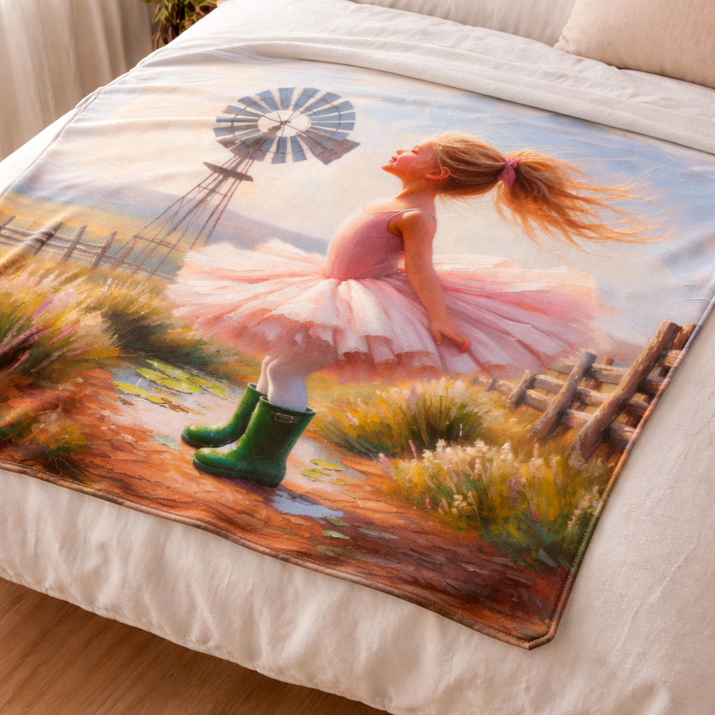 girls fleece blanket south africa ballerina windmill kids soft throw blanket