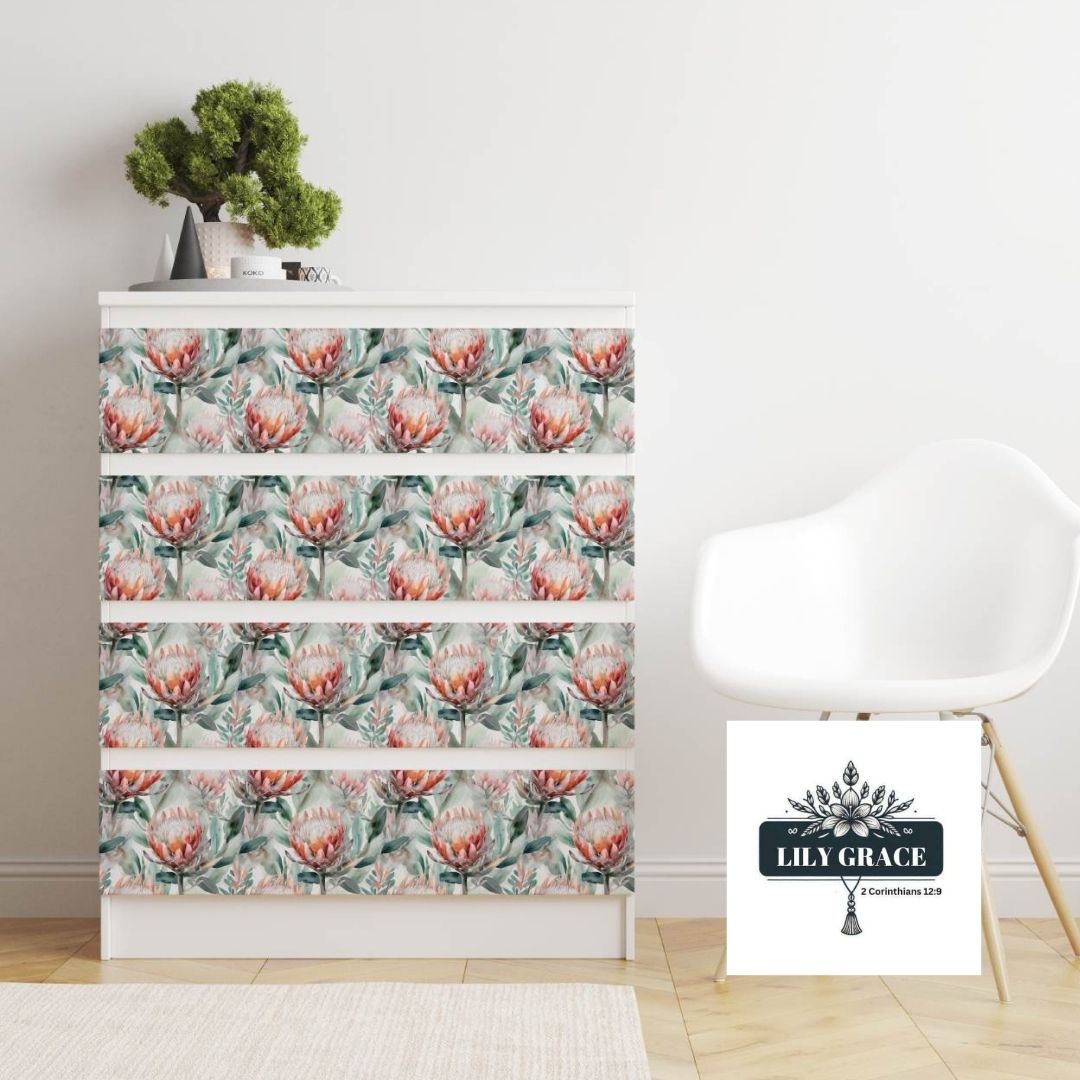Protea decoupage paper