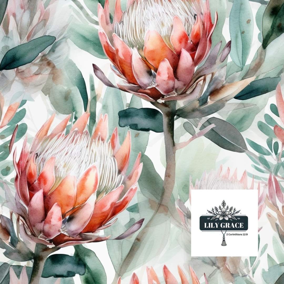 Protea decoupage paper