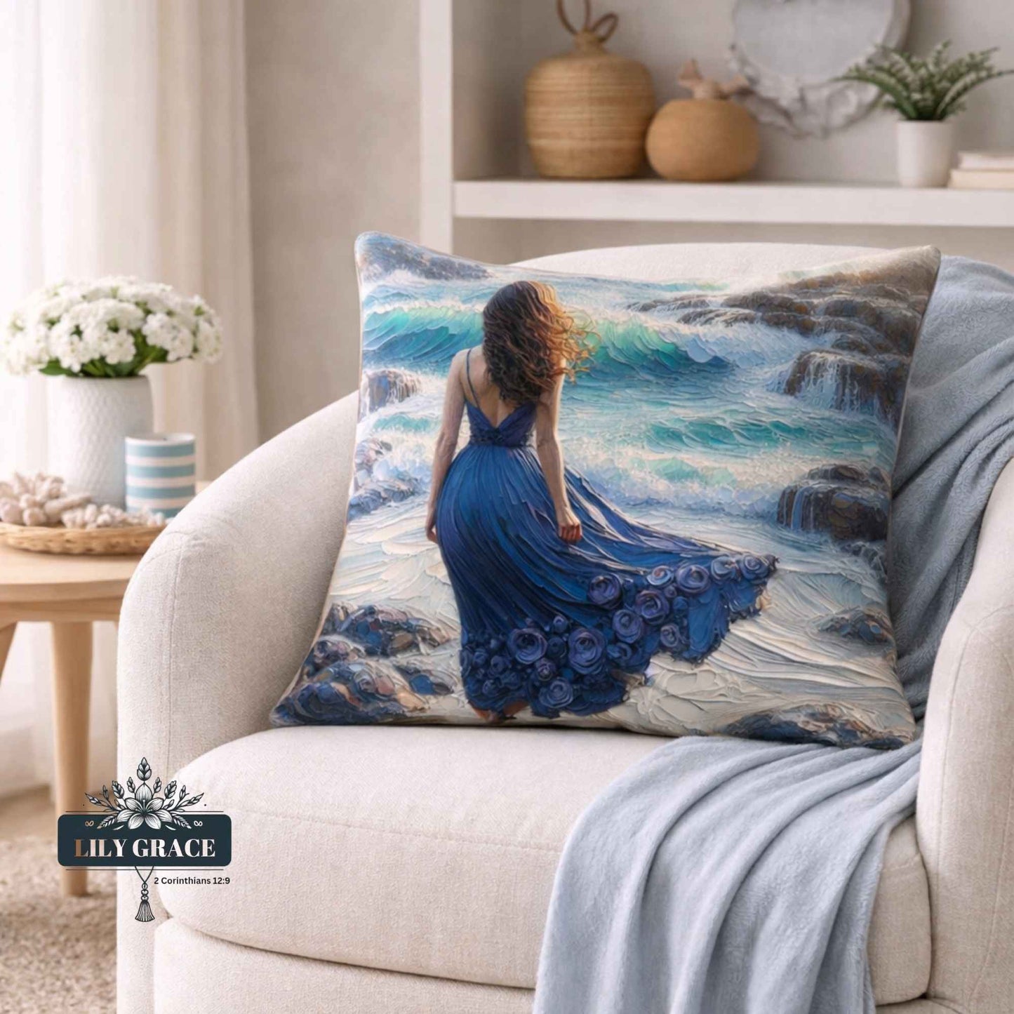 Beach song coral fleece blanket
