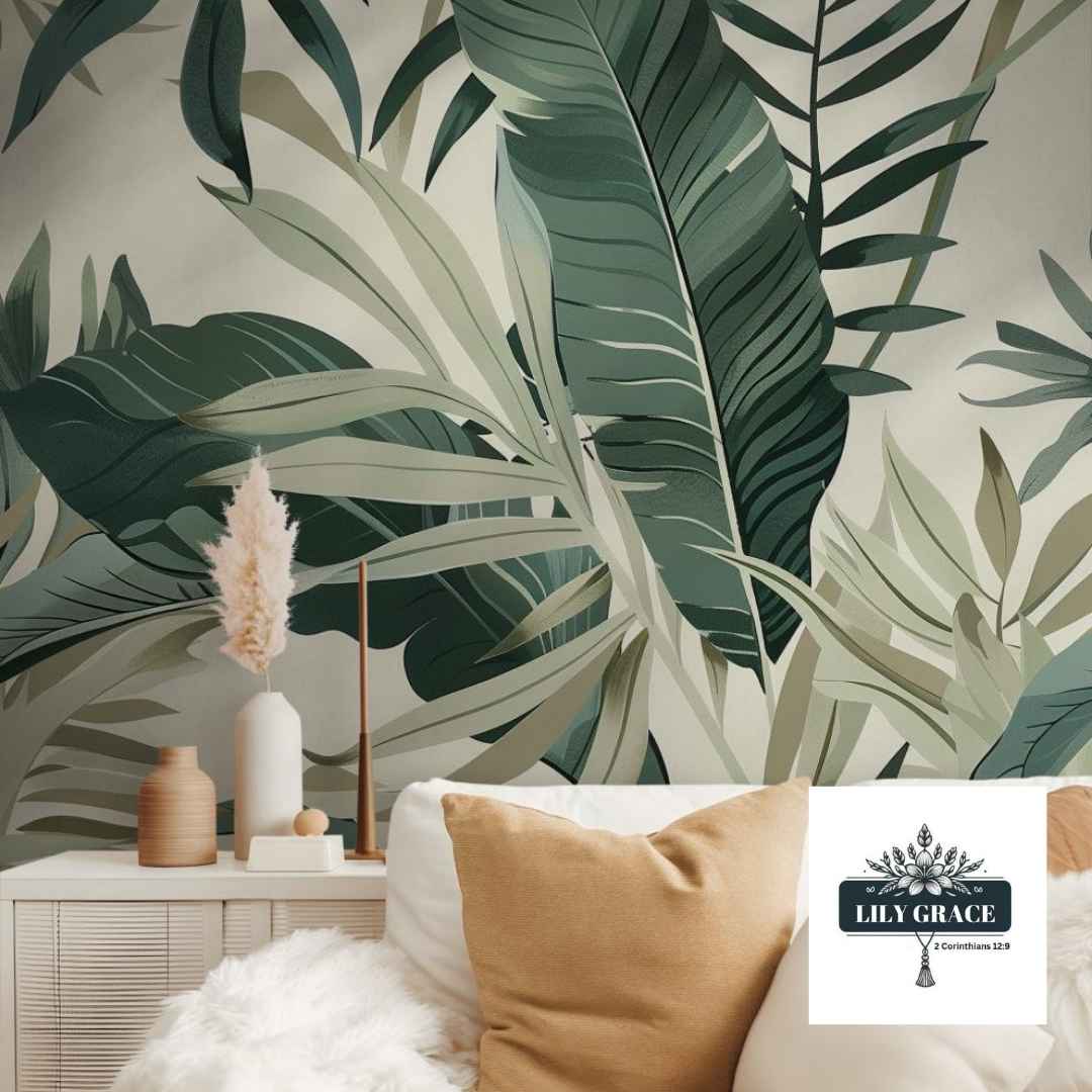 Tropical Leaf Wall Decor Wallpaper