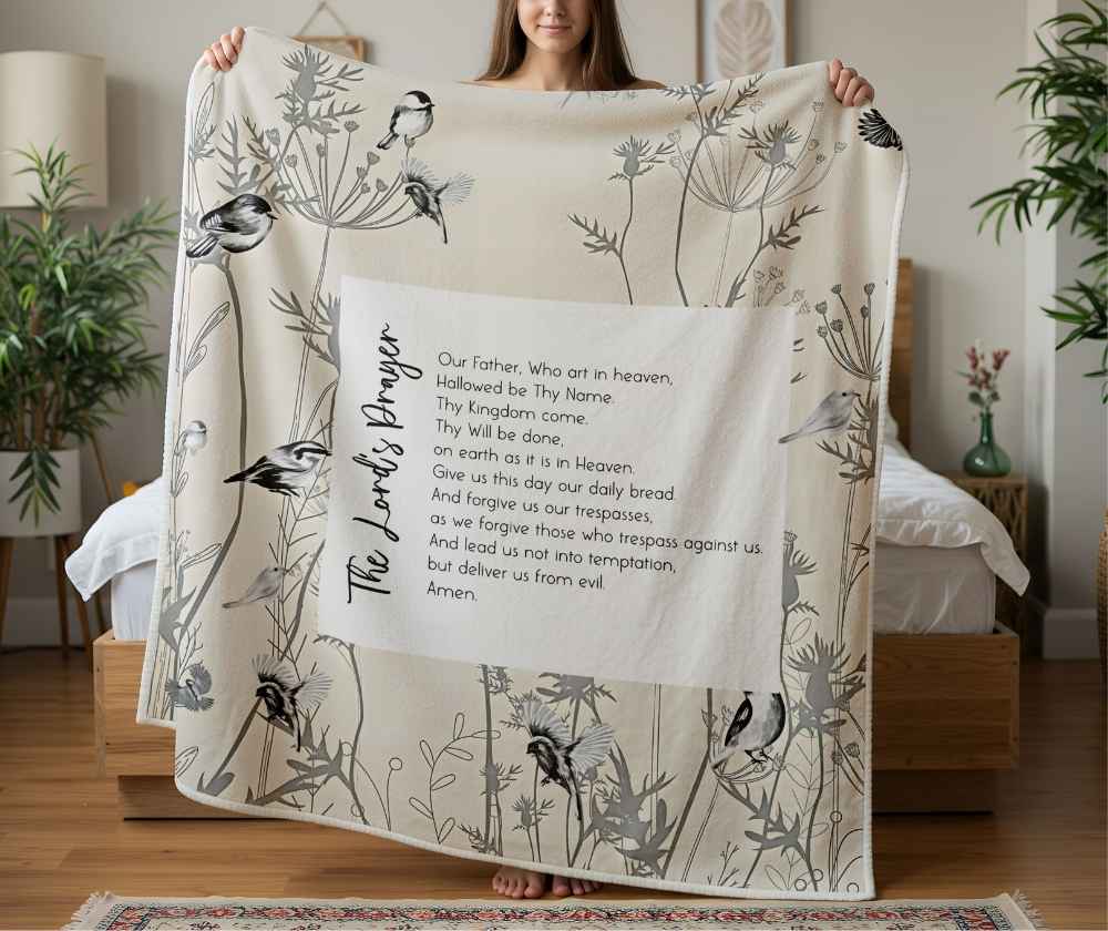 The Lords prayer faith fleece blanket