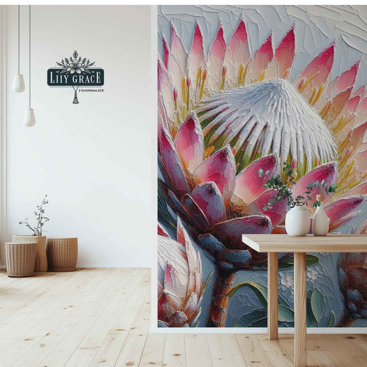 Pastel Protea wall mural