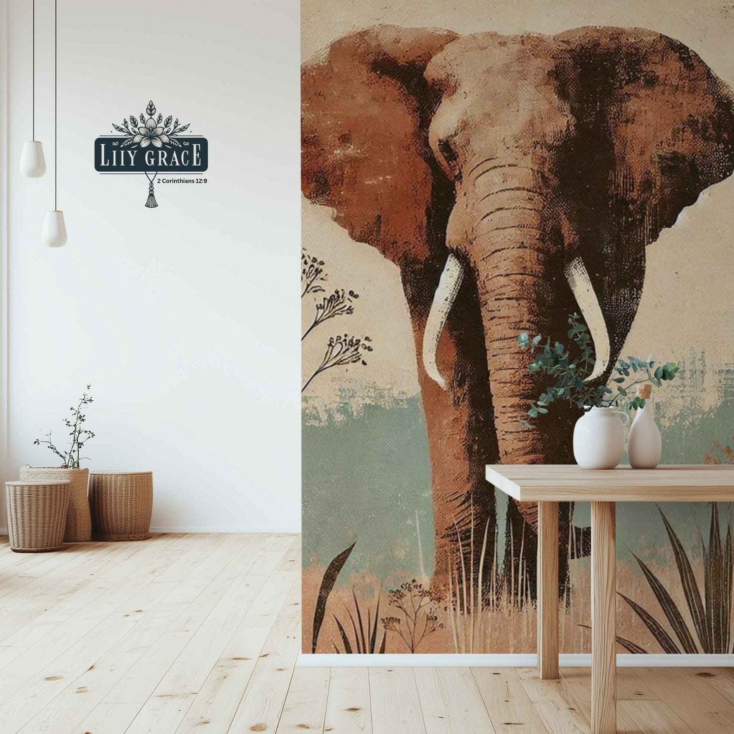 Elephant wallpaper mural