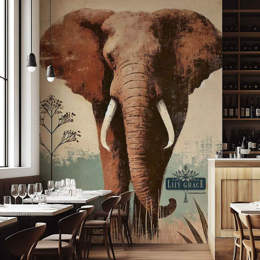 Elephant wallpaper mural