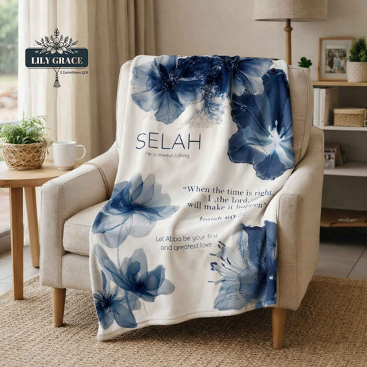 Blue fleece blanket  Christian bedding.  Christian art gifts South Africa