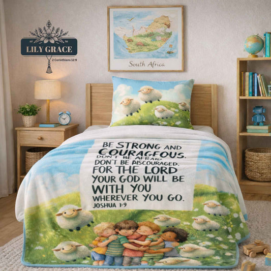 Be strong Throw Blanket (Ready to Ship) 1 x 1.5.  Plus pillow cover