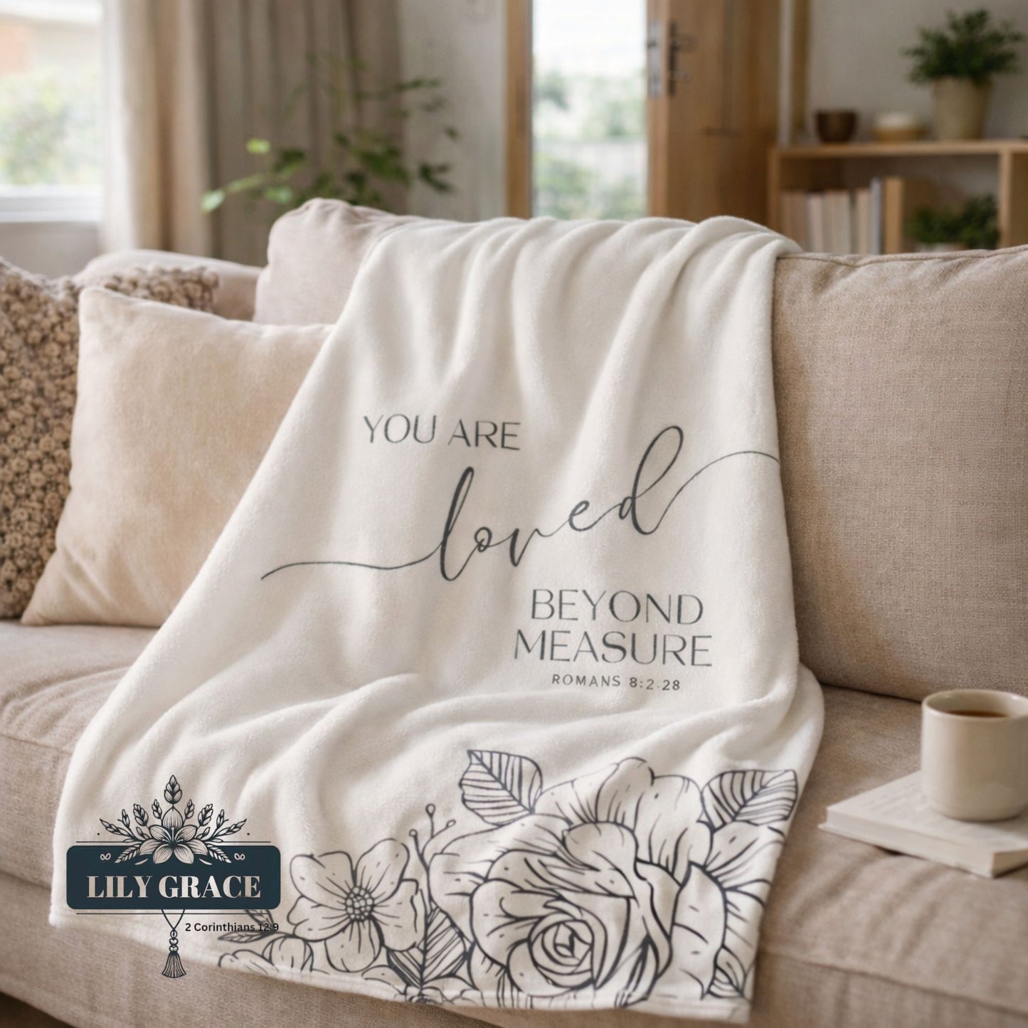 Christian art gift South Africa/ Black and white fleece blanket