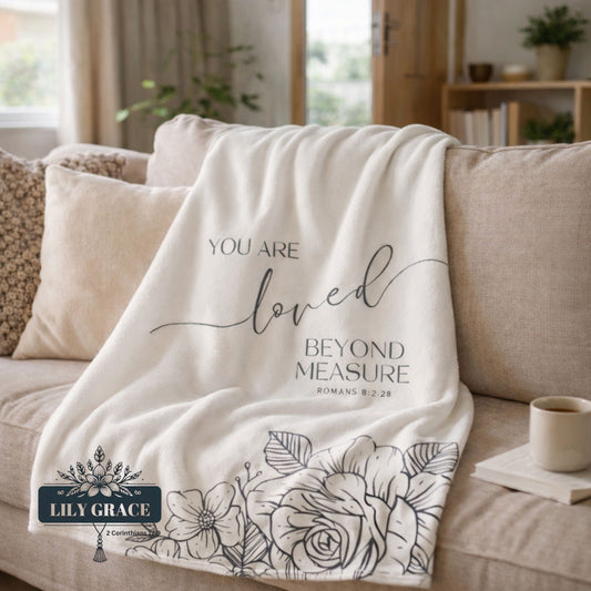 Christian art gift South Africa/ Black and white fleece blanket