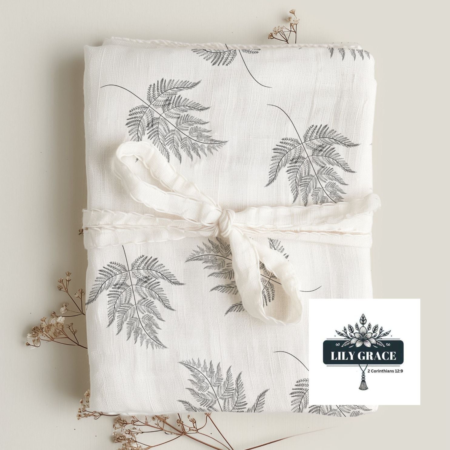 Fern garden Cotton Muslin Baby Blanket