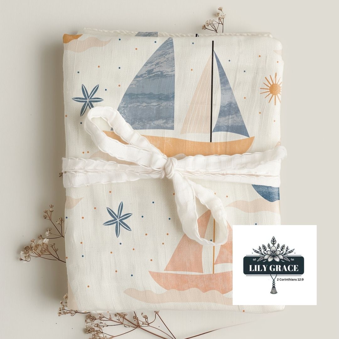 Sail away Cotton Muslin Baby Blankets