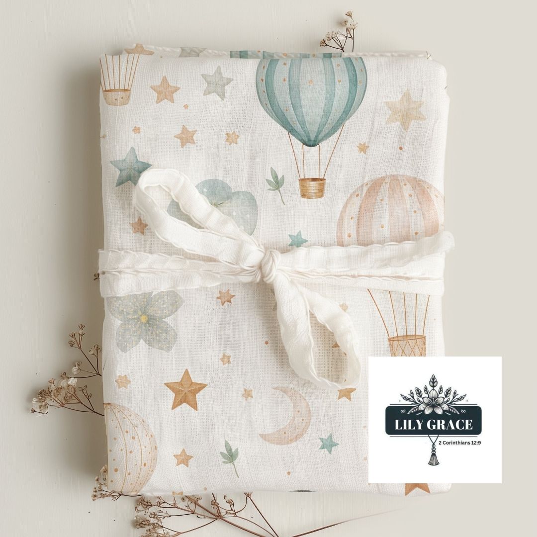 Hot air baloon Cotton Muslin Baby Blanket