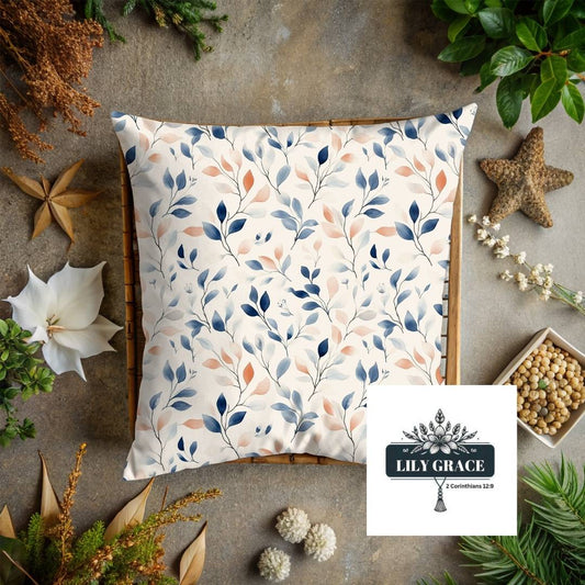 Leafy Blue scatter cushion covers
